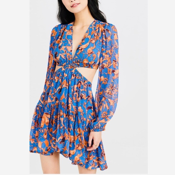 NEW A. L. C silk Izzy cut out midi dress